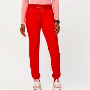 FIGS Pop Red Zamora joggers